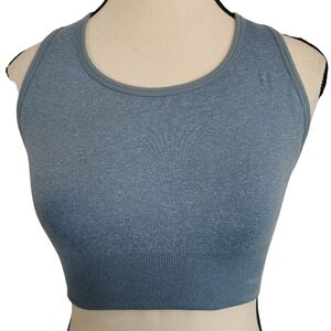ACTA Round Neckline Strappy Back Blue Sports Bra - Sz S
